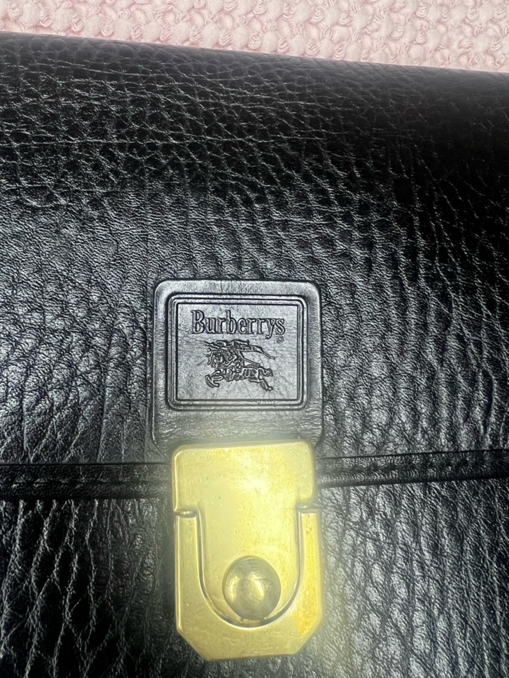 VINTAGE EXCUTIVE BURBERRYS BLACK LEATHER DOCUMENT/COMPUTER BAG - Picture 3 of 17